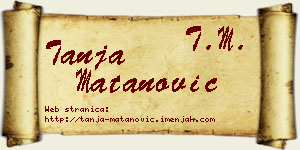 Tanja Matanović vizit kartica
